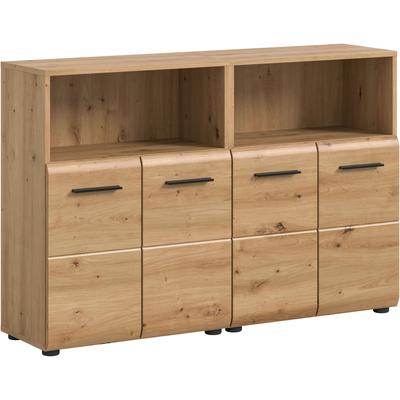 Badmöbel-Set WELLTIME "FLORENZ, 2-teilige Badkombination, hochwertige MDF-Front", artisan oak nb, B:120cm H:80cm T:30cm, Holzwerkstoff, MDF, Kastenmöbel-Sets, Badmöbel-Set, Bad-Kombination, Bad-Möbel, Badezimmer, Kombination, Kombi