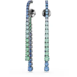 Paar Ohrhänger SWAROVSKI "Schmuck Geschenk Matrix Drop-Ohrhänger", metallfarben, blau, grün, blau, grün, Ohrringe, Damen, Metall, mit Swarovski Kristall