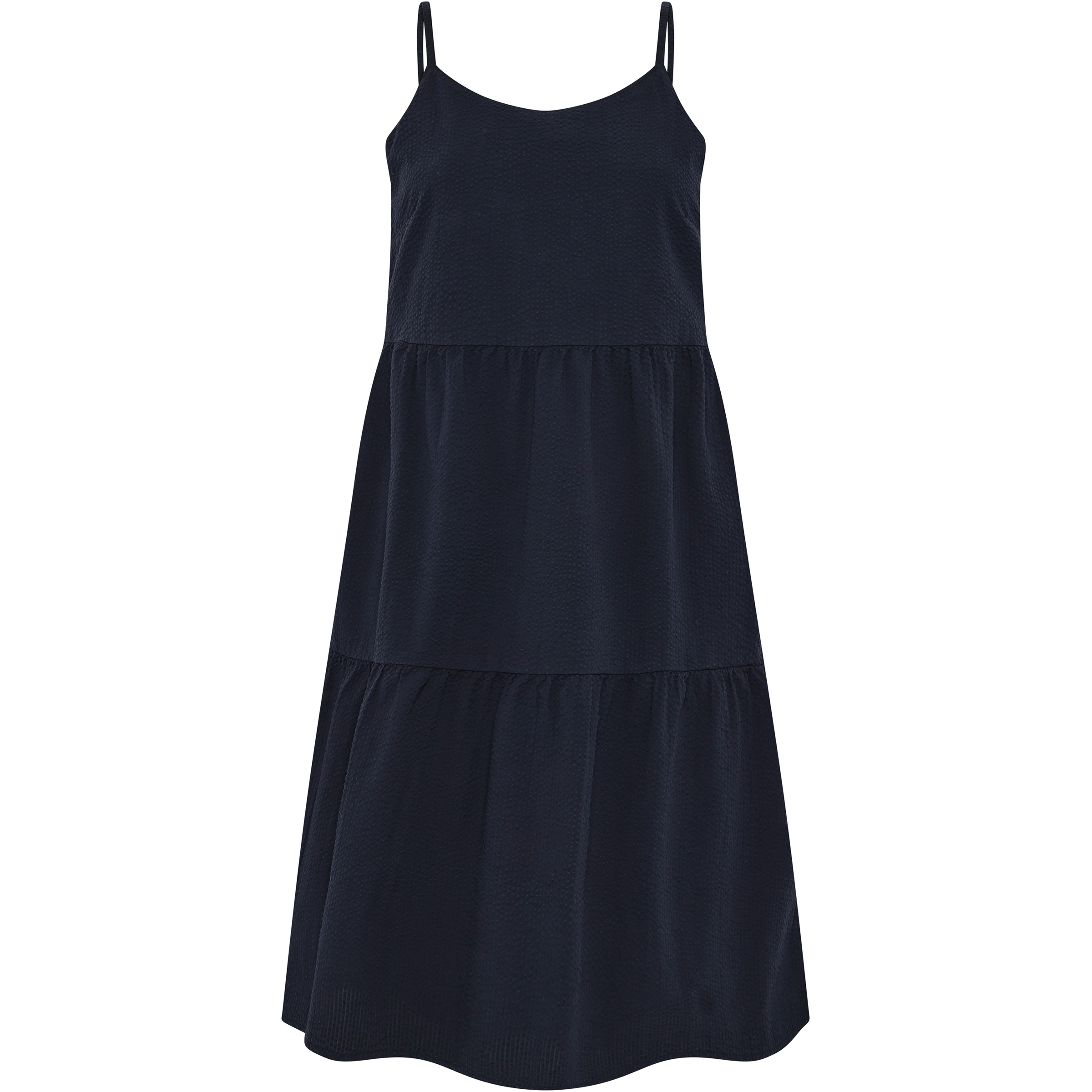 KnowledgeCotton Apparel Seersucker Strap Kleid Damen Kleider blau Größe S Lifestyle Hautfreundlich