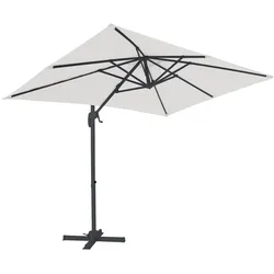 Ampel Sonnenschirm Andorra - 300 x 200 x 245 cm  - Grau - Ampelschirm mit UV-Schutzfaktor 30+, Kurbel, Alu-Gestell, Ständer, Standfuß (ohne Platten)