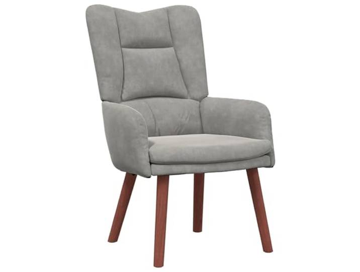 Sessel Hellgrau 63 x 67 x 94 cm Samt Entspannung aus Holz Weicher Samt, stabile Beine, Armlehnen Polyester, einfache Montage, für Wohnzimmer und Büro
