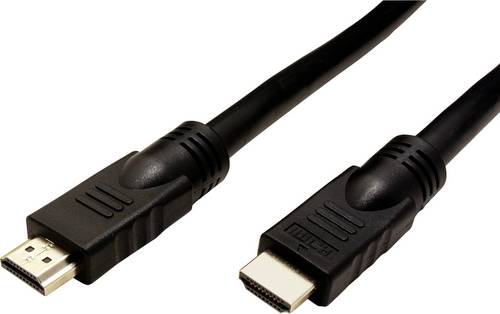 Roline HDMI Anschlusskabel HDMI-A Stecker, HDMI-A Stecker 15.00 m Schwarz 14.01.3452 4K UHD, Geschirmt, Aktiv mit Signalverstärkung HDMI-Kabel