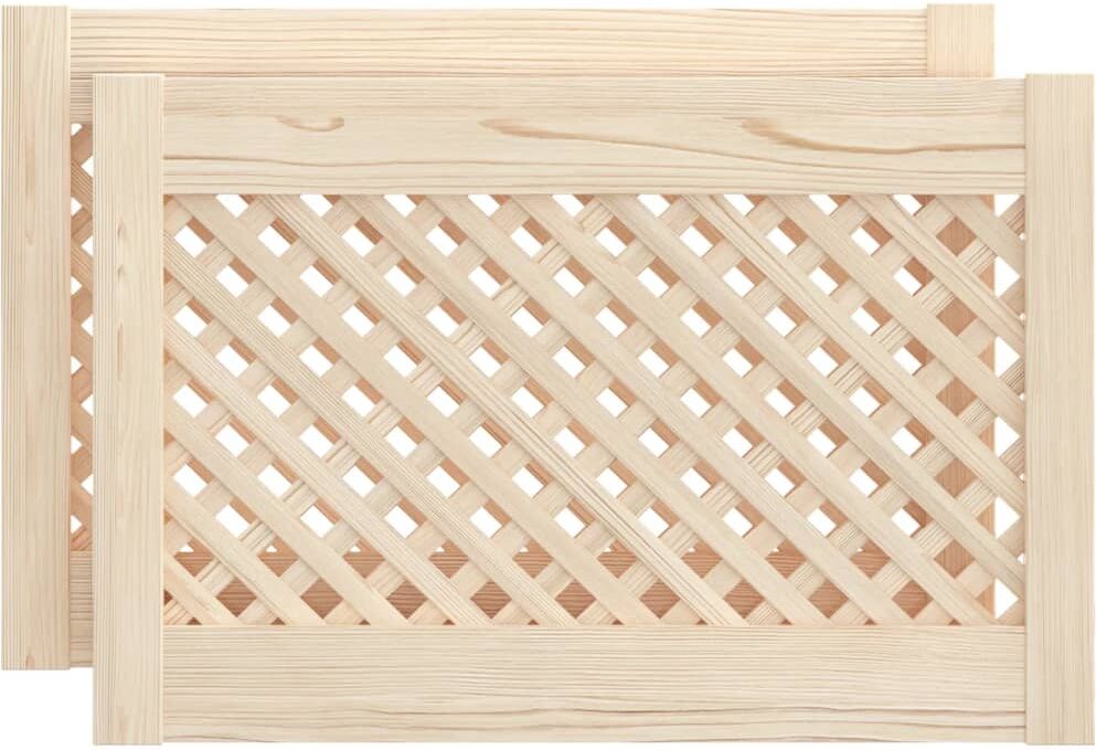 vidaXL Portes d'armoires en treillis 2 pcs 59,5x39,5 cm pin massif