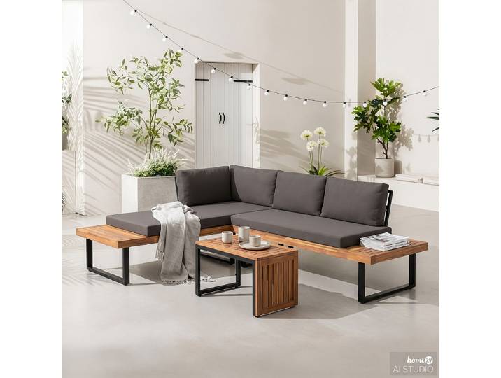 Ensemble lounge Sorina 3 pièces Gris/Gris