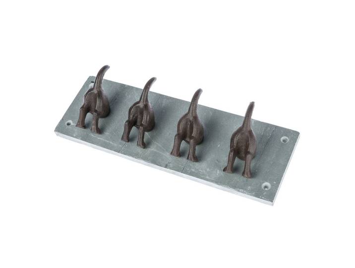 GARDEROBENLEISTE Hundeschwänze, Schiefer & Metall