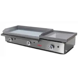 MBH - MAQUINARIA BAR HOSTELERIA MBH - Gasgrill Bratplatte 800x400 mm Hardchrome mit Modul 400x400 mm speziell für Frankfurt. Fry Top für die Gastronomie.
