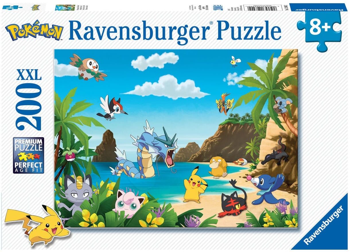 Ravensburger Pokemon Favourites 200 Piece Kids Jigsaw Puzzle Featuring Rowlet Pikipek Pikachu Jigglypuff and Gyarados for Kids 8+
