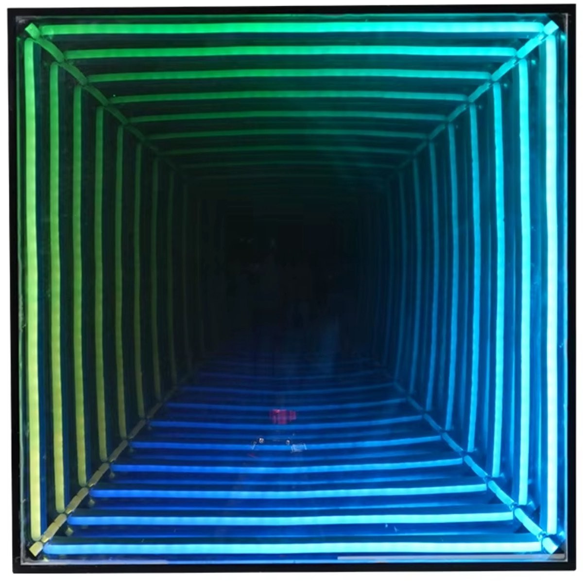 LED Infinity Spiegel Vierkant - Wanddecoratie met LED-verlichting in industriële stijl