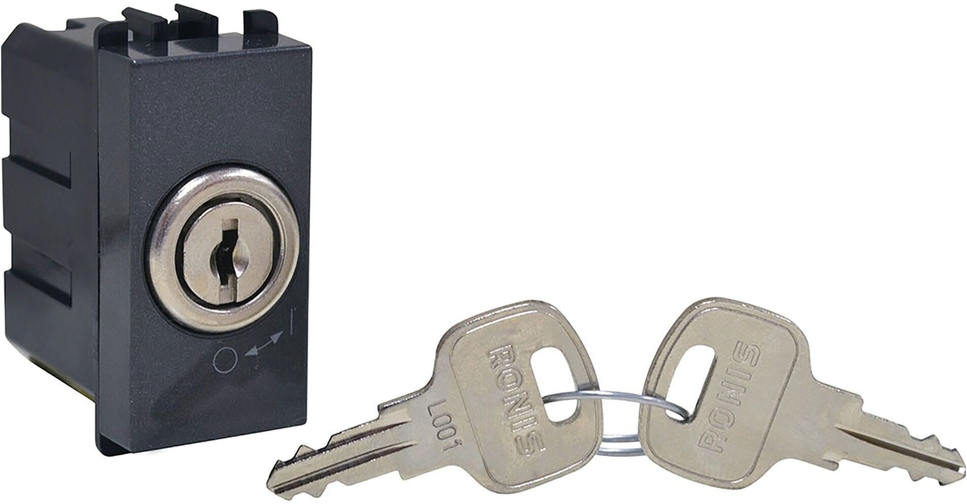 Tecnomat INTERRUTTORE BIPOLARE 10A NERO CON CHIAVE
