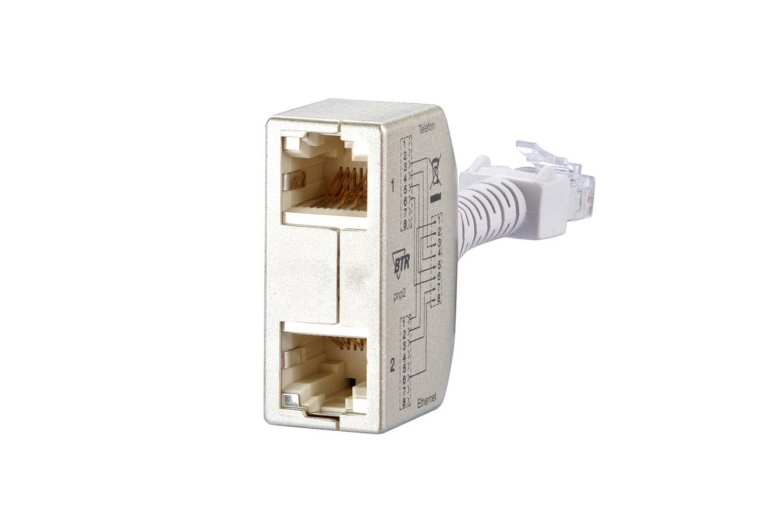 Metz Connect BTR NETCOM plug-and-play module met 2x RJ-45 mannelijk/vrouwelijk