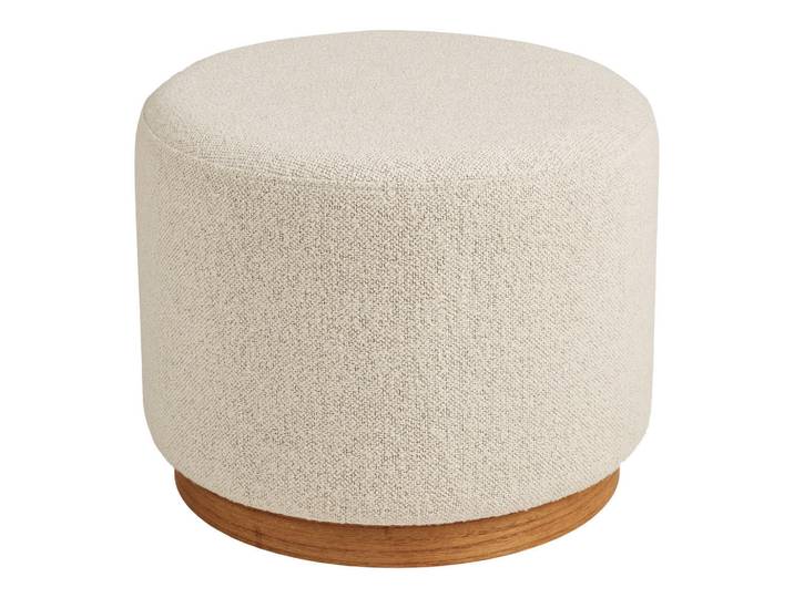 Hocker Daisy, Beige, Holz, Kiefer, zylindrisch, 50x50x41 cm, Wohnzimmer, Hocker, Sitzhocker