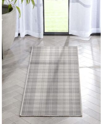 Well Woven Apollo Plaid Farmhouse Geometric FlatWeave Rug