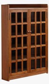 Crafters and Weavers Mission Oak Corner Bookcase / Cabinet