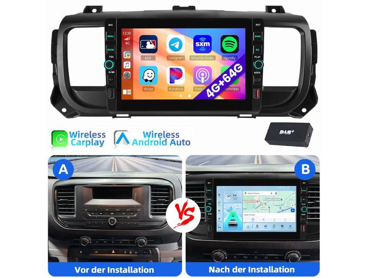 ESSGOO Für Citroen Jumpy Peugeot Expert Space Tourer 2016-2022 Autoradio (RDS, Digitalradio (DAB), FM)