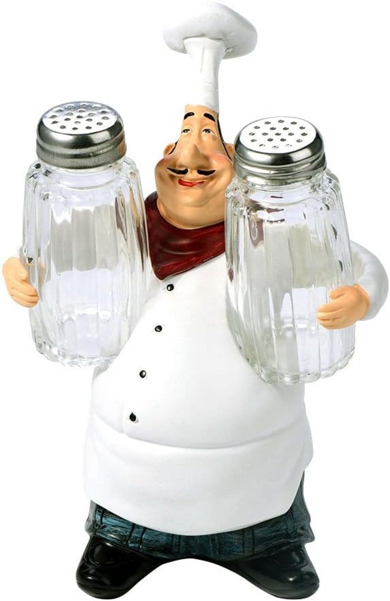 Schattig Chef Kok Beeldje van Hars voor Decoratie in de Keuken of het Restaurant