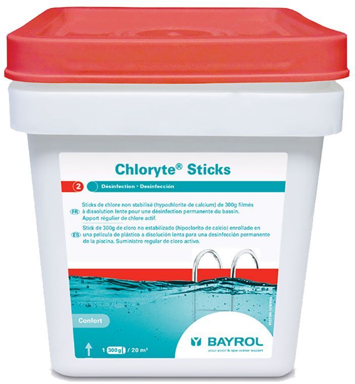 Chloryte Stick Bayrol - chlore lent non stabilisé - Seau de 4,5 kg
