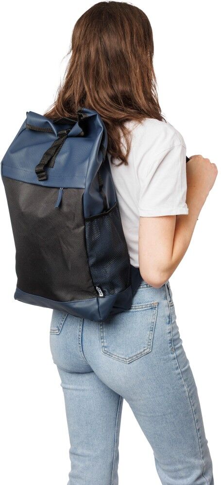 Sac à dos roll-top en polyester 600D personnalisable Yani bleu