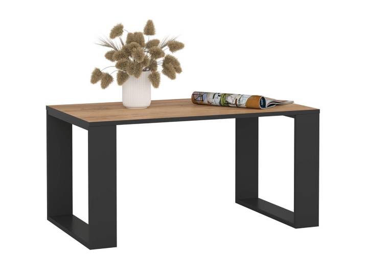 COUCHTISCH Eiche Craft, Schwarz 45/92/53