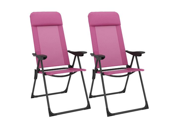 Gartenstuhl LILLIAN 2er Set pink/schwarz