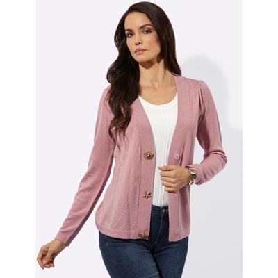 Cardigan CREATION L, Damen, Gr. 40, rosa (hortensie), 30% Viskose, 30% Wolle, 20% Polyacryl, 20% Polyamid, unifarben, Strickjacken