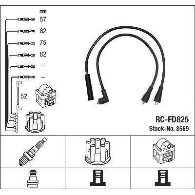 Ngk Zündleitungssatz [Hersteller-Nr. 8569] für Ford Otosan, Isuzu, Lotus, Ford