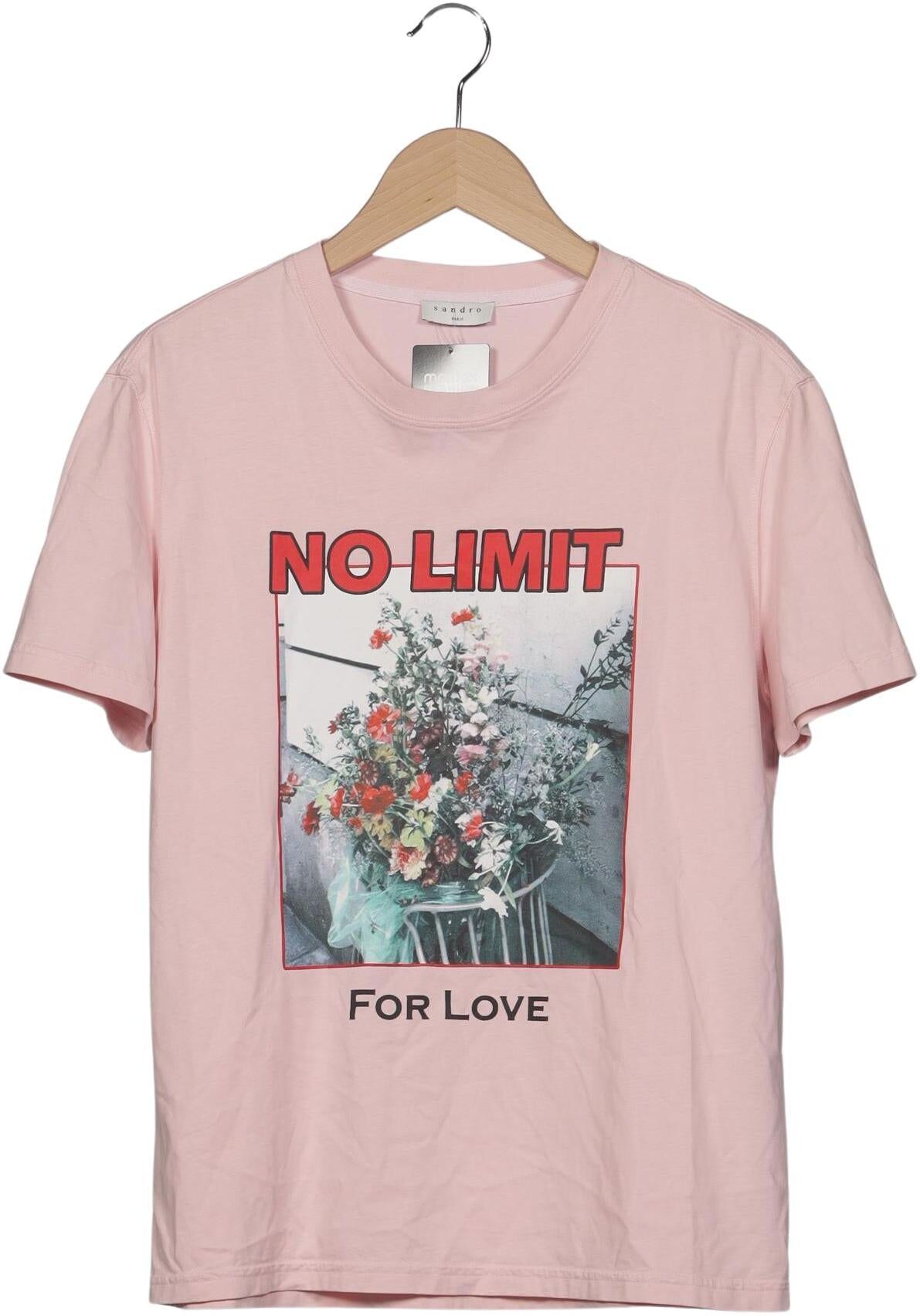 Sandro Damen T-Shirt, Pink, Gr. EU 36 (Sandro 1), Baumwolle - Second Hand