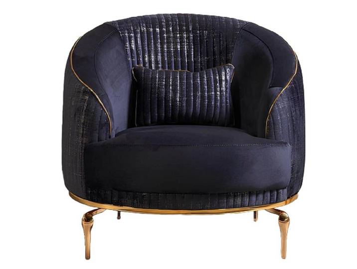 Xlmoebel Sessel Eleganter blauer Einsitzer aus hochwertigem Material (Sessel), Hergestellt in Europa