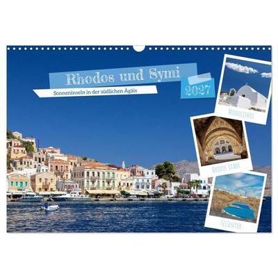Rhodos und Symi (Wandkalender 2027 DIN A3 quer), CALVENDO Monatskalender
