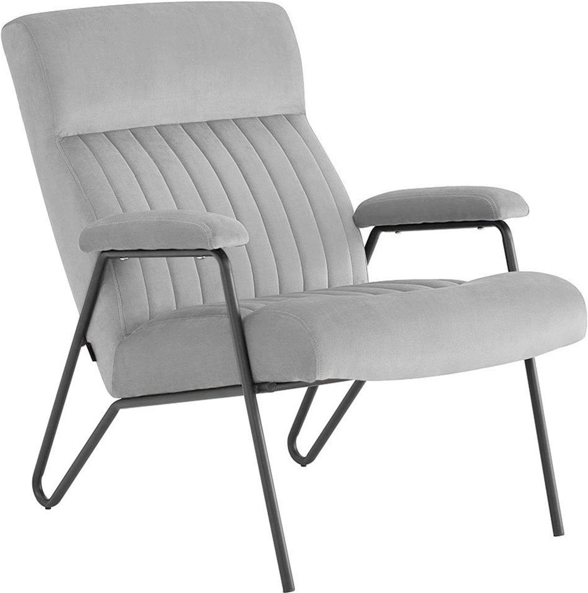 Ronda-Fauteuil in grijs fluweel