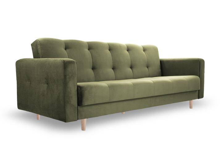 Sofa LIZBONA Khaki (Kronos 46) Buchenholz (hell)