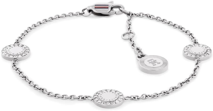 Tommy Hilfiger Gravierbares Damenarmban,Edelstahl, Schmuckkristalle silber