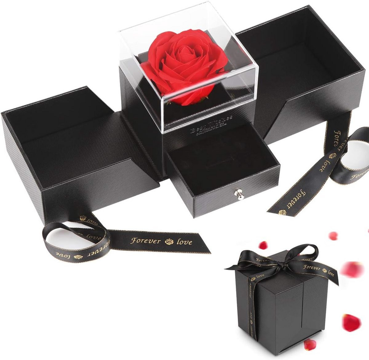 Eeuwige rozen in geschenkdoos voor Valentijnsdag en Moederdag