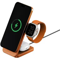 Energea Magtrio 2, 3in1 Foldable Qi2 25w Wireless Charger - Orange (25 W), Wireless Charger, Orange