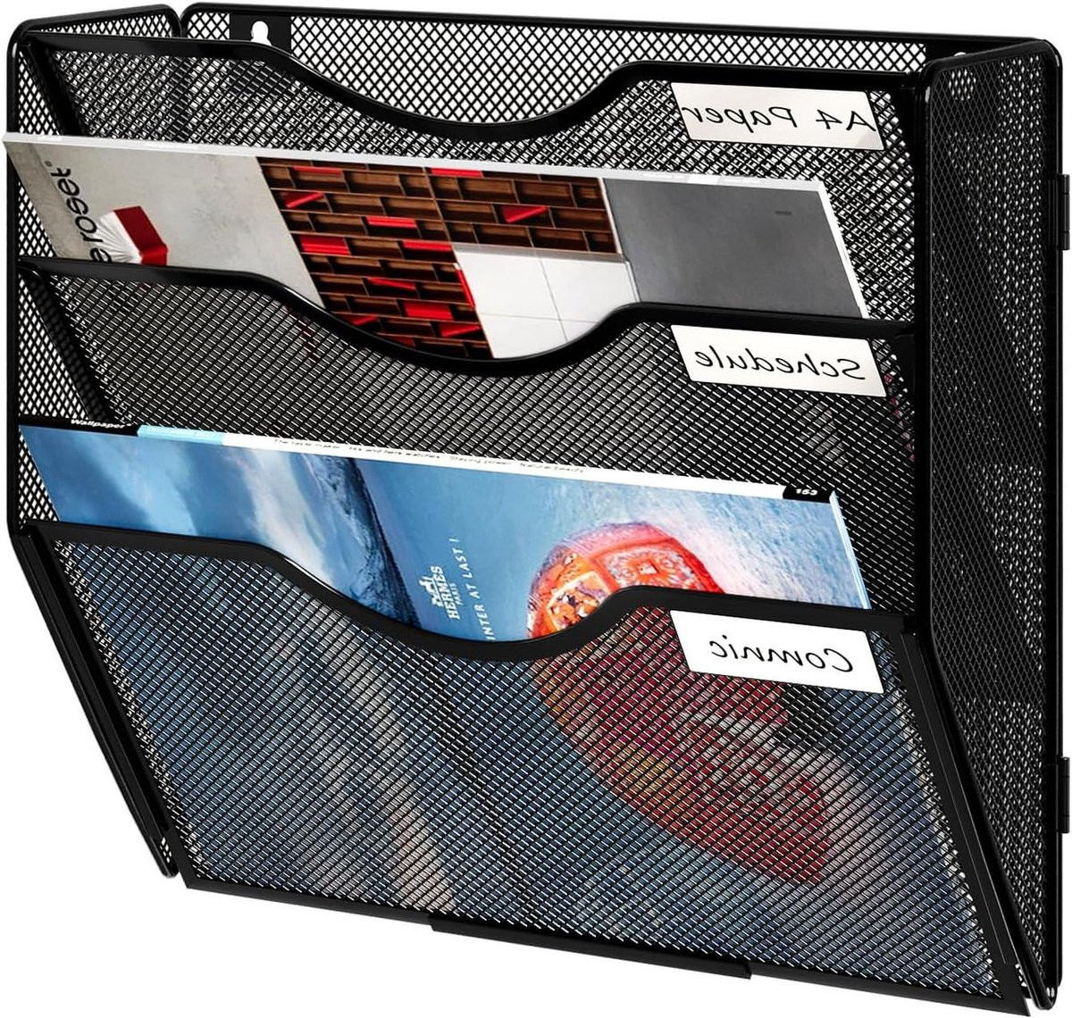 Muur Opknoping Bestand Houder - Papier Organizer Tijdschrift - Bureau Opruimen - Eenvoudige Montage