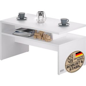 CASARIA Couchtisch Sacramento, aus Holz, weiß, rechteckig, (B/T) 92 x 50,5 cm, mit Ablage