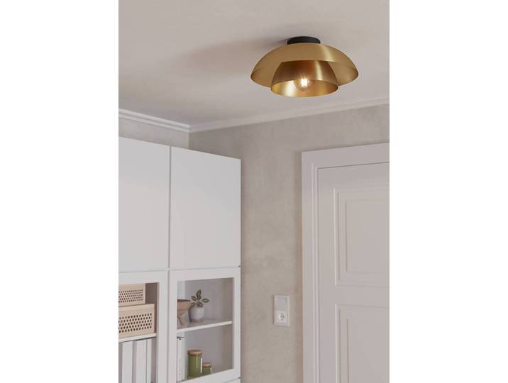 Plafonnier Cenciara Ø 40cm Doré Matériau : Métal, Métal Surface en métal : Laqué Type de métal : Acier E27