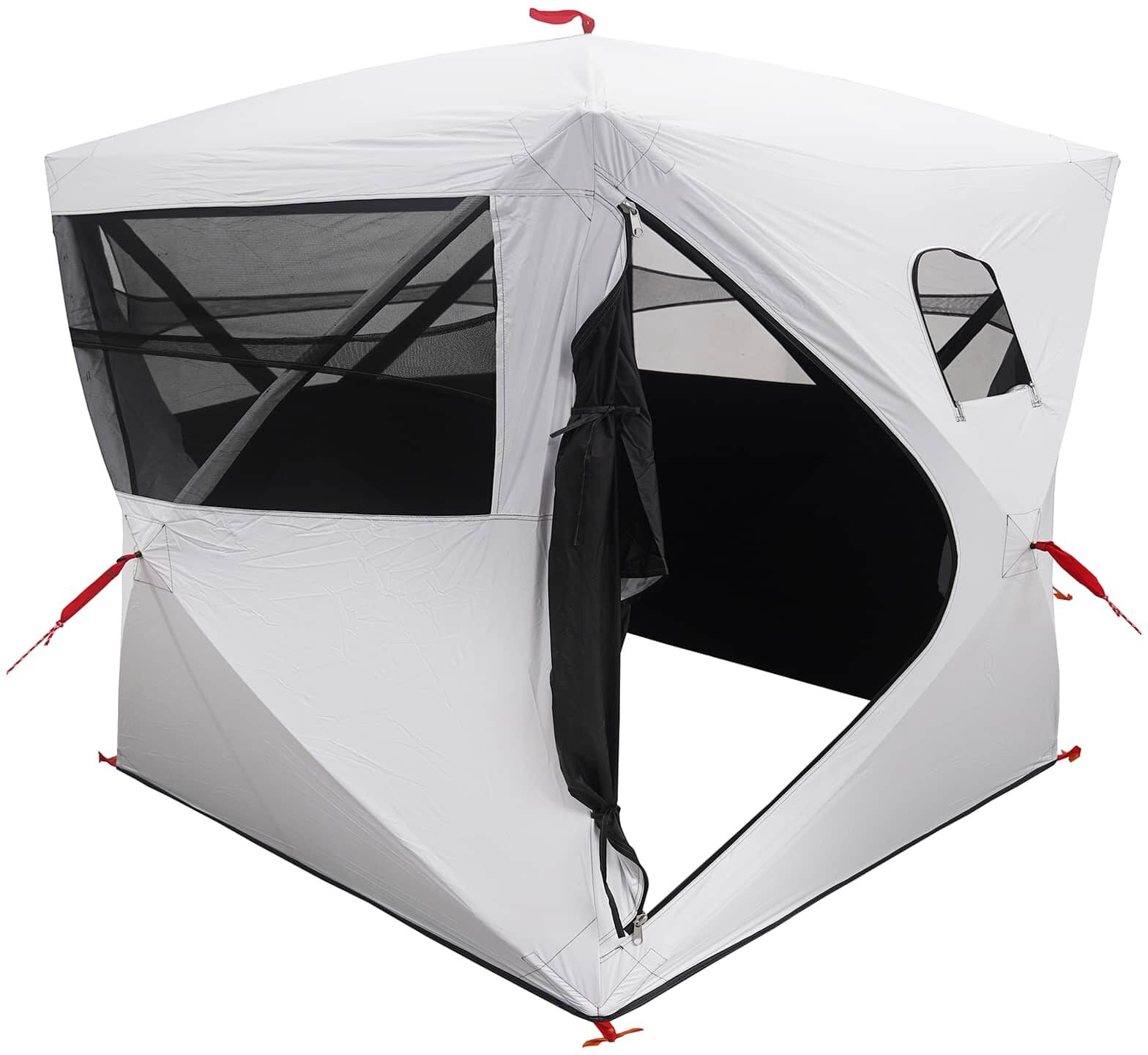 vidaXL Tente de Chasse Blanc Occultant 2 personnes Polyester et Acier