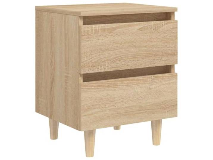 fsahslih Nachttisch 2 Schubladen Beistelltisch Sonoma-Eiche 40x35x50 cm Zwei Fächer bringen Ordnung ins Schlafzimmer. Pflegeleichter Holzwerkstoff kombiniert mit stabilen Massivholzbeinen.