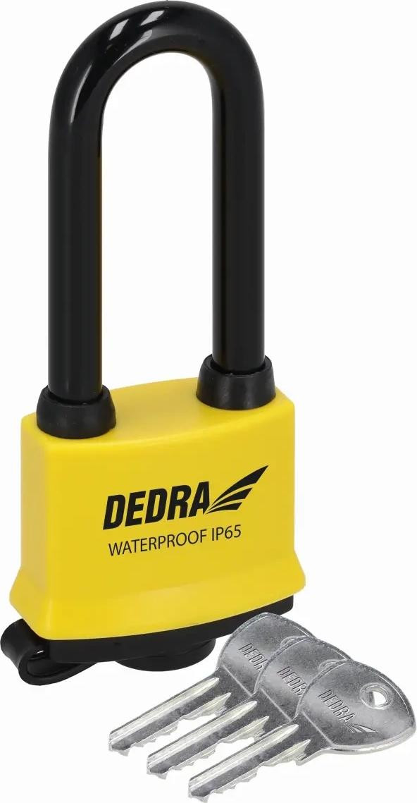 Dedra Waterdicht Hangslot met Bekaping en Lange Bevestigingsplaat, 55 mm, 3 Sleutels