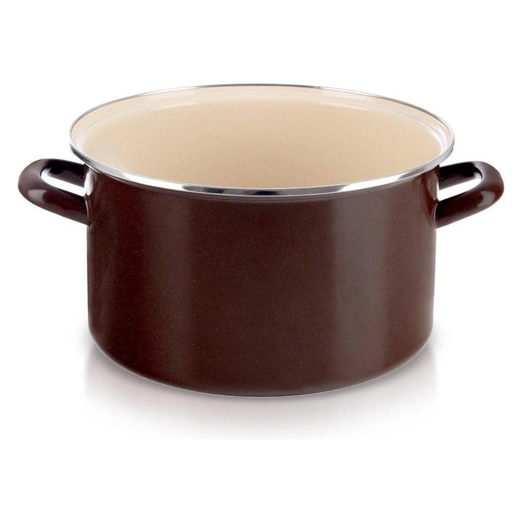 Orion Emaillierter Topf 10 l BRAUN Retro gross 30 cm Induktion spülmaschinenfest (Kochtopf) (64593831)