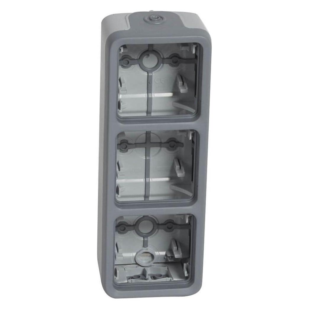 Legrand Plexo55 Modular Gehäuse 3-fach senkrecht Feuchtraum Aufputz grau 069679 (069679)