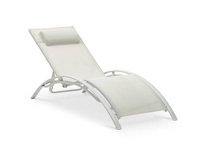 Idimex Gartenliege Relax cremeweiß, Creme, Metall, Mode, 179x88x64 cm, Gartenmöbel, Gartenliegen