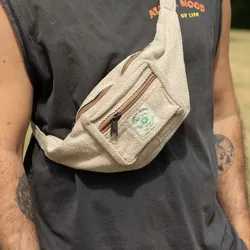 Cotton Hemp Style Belt (or Fanny) Bag - Natural