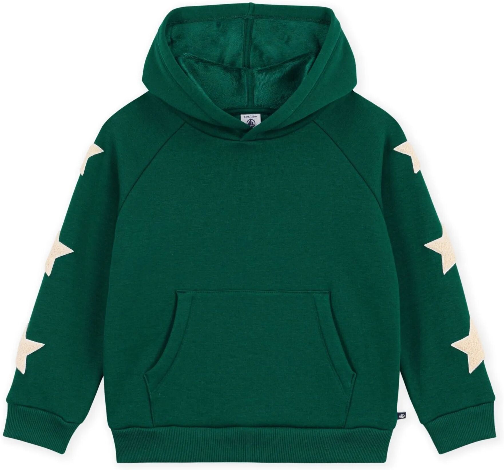 Petit Bateau Sweat Capuche Etoiles Vert 4 ans