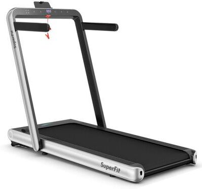 Costway 4.75HP 2 In 1 Folding Treadmill with Remote APP Control-Silver