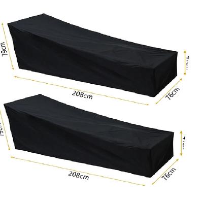 Outdoor Sun Lounger Cover Waterproof Patio Furniture Protector 208x76x79cm 2pcs