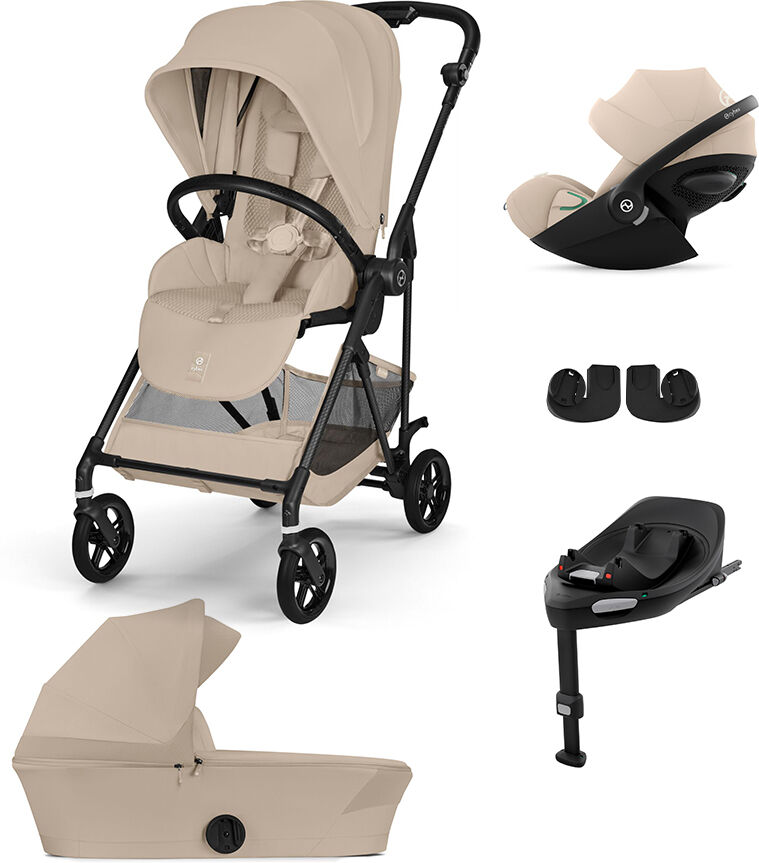 Cybex Trio Melio Almond Beige con Base G3, Adattatori e Navicella OMAGGIO (TRIO09107-1)