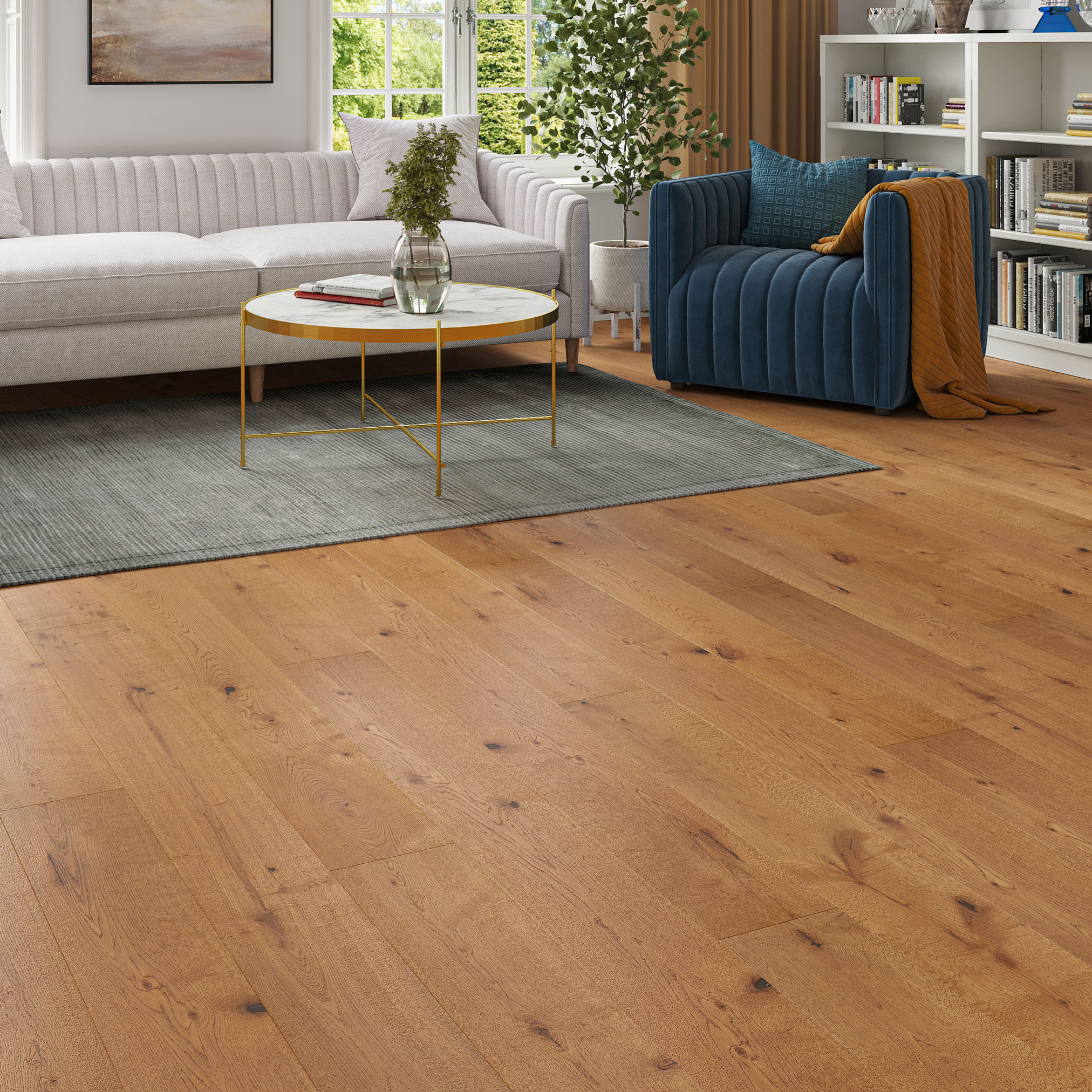 Luxury Flooring Dark Engineered Oak Brushed & Lacquered Flooring - FSC® Certified FSC-C210380