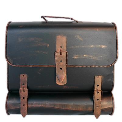 HMF Briefkasten Antik SCHULRANZEN 122, 36 x 41 x 8,5 cm, kupfer