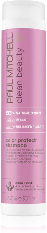Paul Mitchell Clean Beauty Color Protect Shampoo shampoing violet pour les cheveux blonds froids ayant subi une décoloration ou un balayage 250 ml